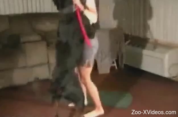 Порно с животными. Сексуальная красотка с аппетитной попой тайно заснята во время секса с собакой